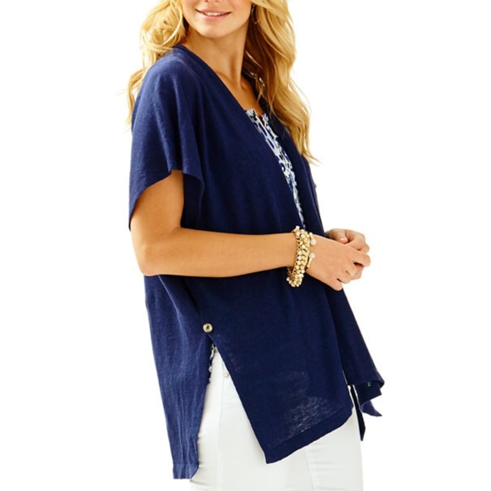 Lilly Pulitzer Myra Cardigan True Navy  NWT Sz S/M